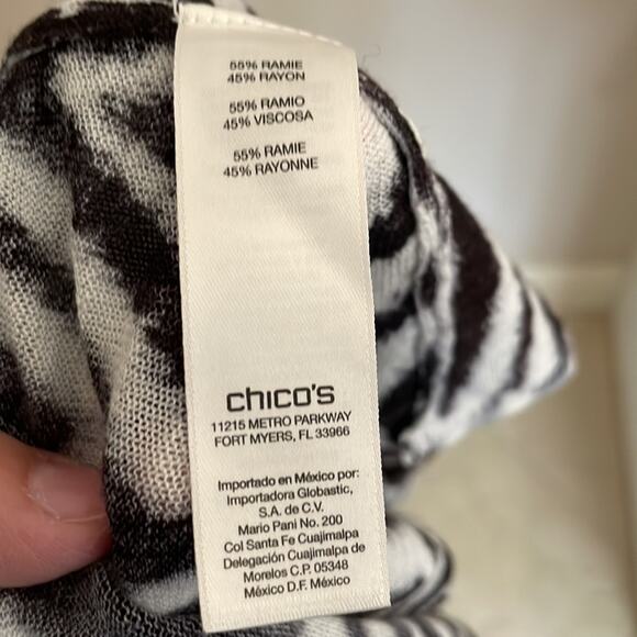 Chico’s Modern Diamond Mona Open Front Cardigan Size 2 (12-14) - Picture 8 of 9